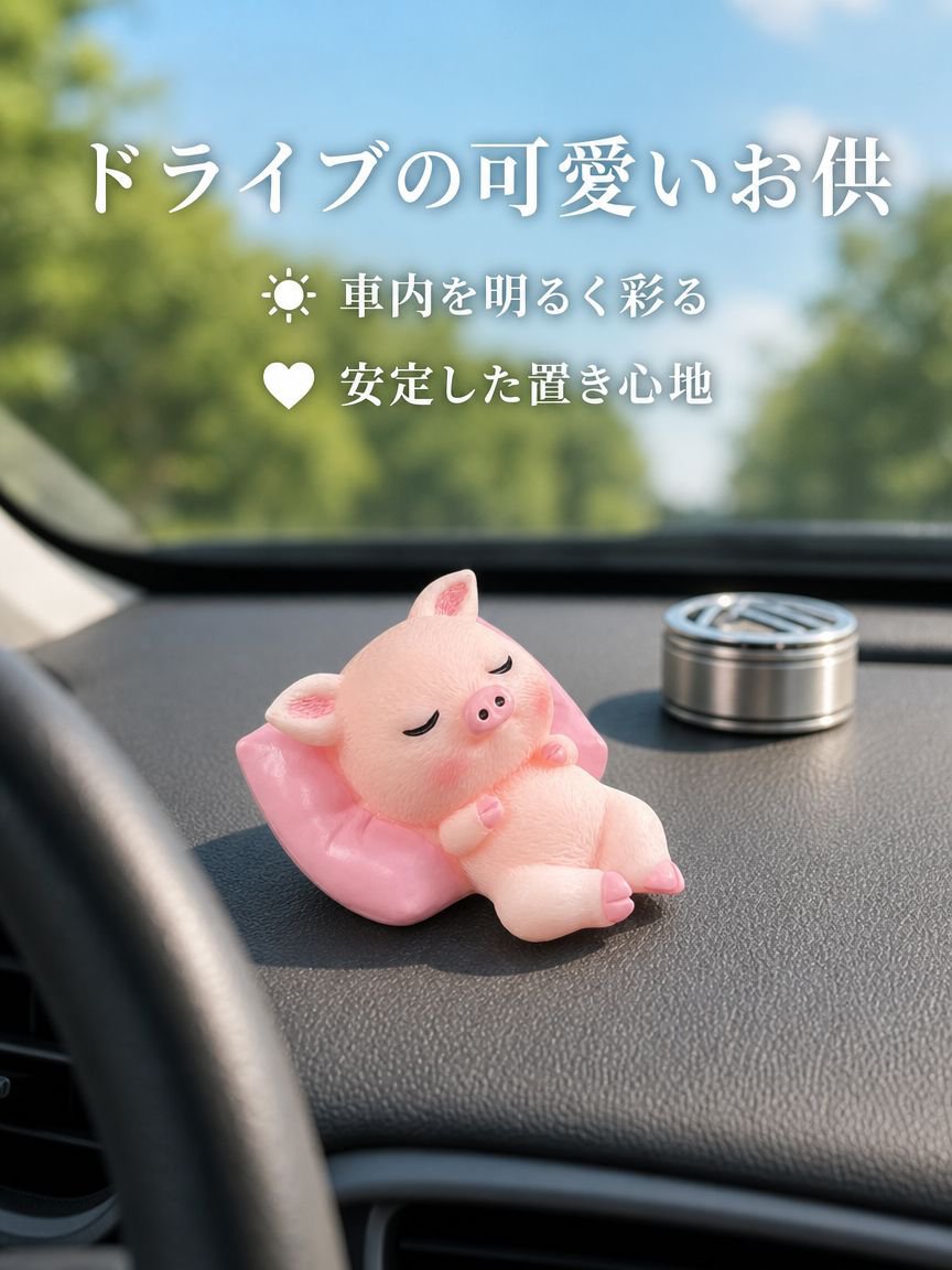 眠っている動物をモチーフにした、可愛らしくて癒される車の装飾品。車の内装、センターコンソール、またはデスクに飾るのに最適です。