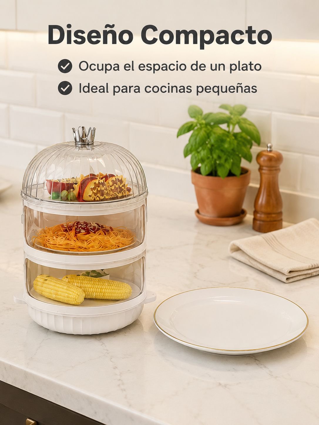 Calentador de alimentos multicapa para el hogar