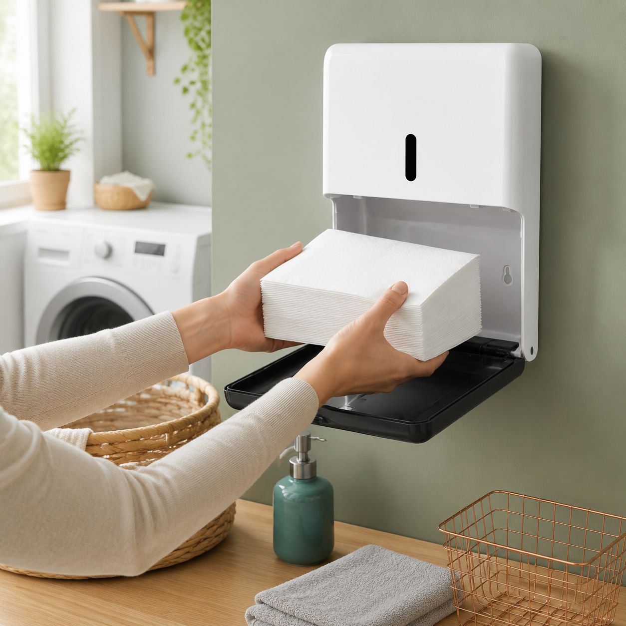 Convenient tissue holder for bathroom and kitchen