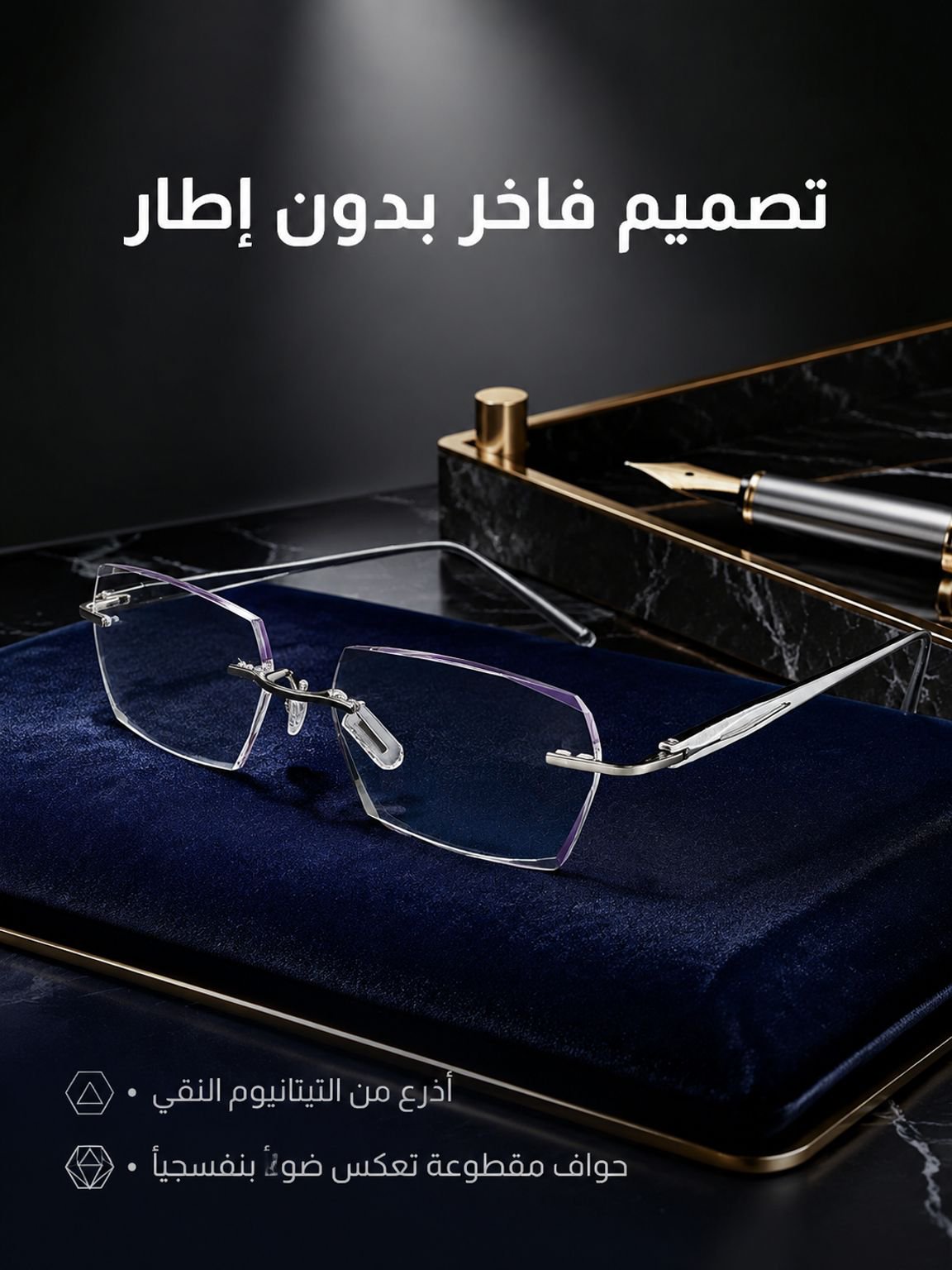 نظارة قراءة راقية مع ذراع التيتانيوم الخالص وعدسة متغيرة اللون