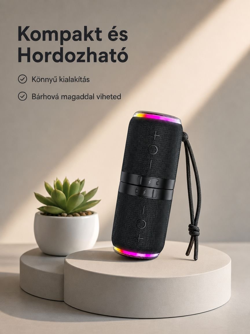 Mágneses hordozható Bluetooth hangszóró