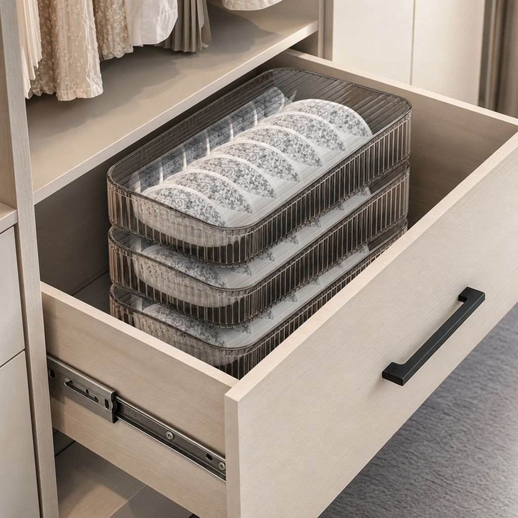 Sorting box compartments for underwear and socks