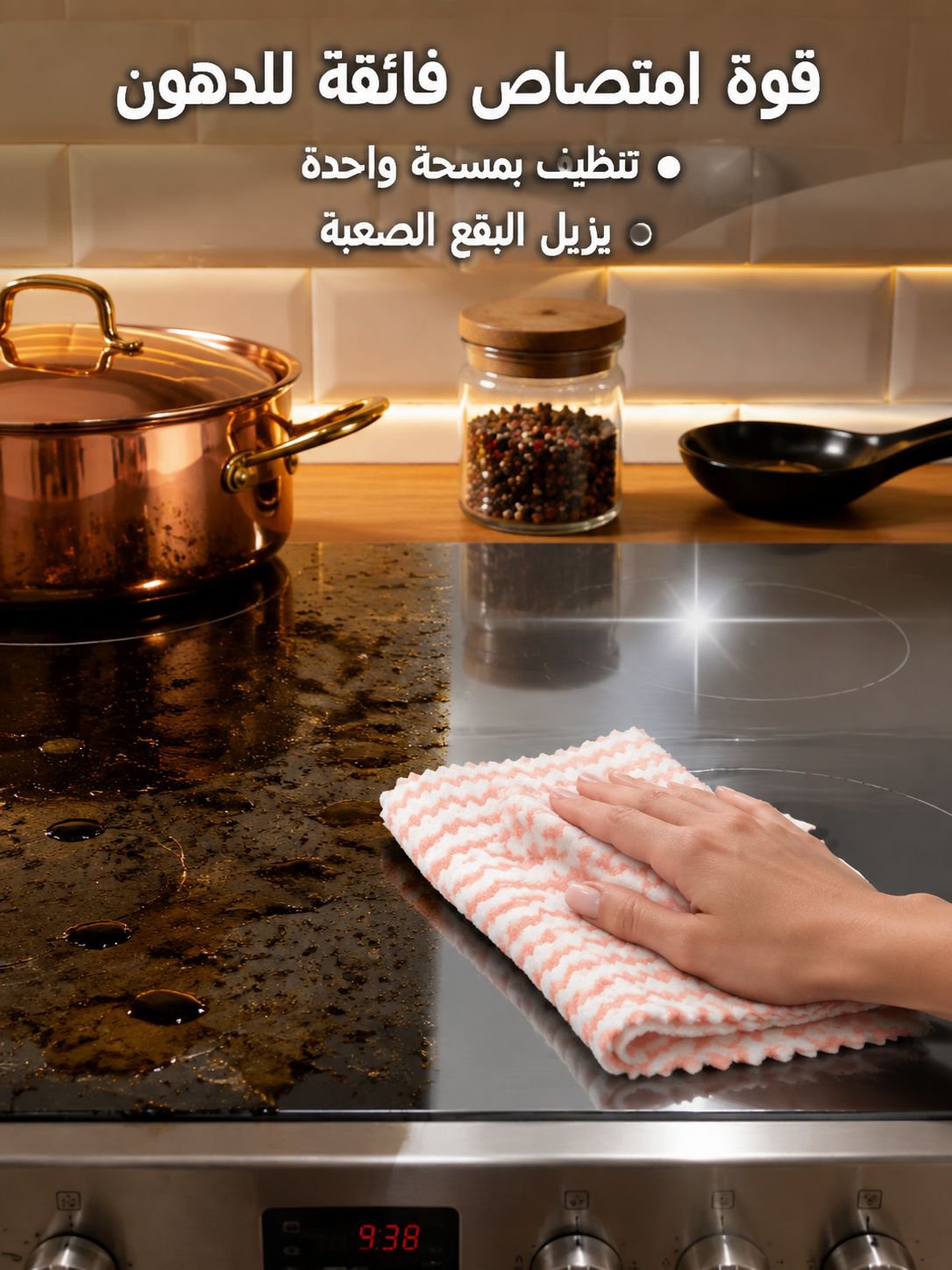 منشفة تنظيف متينة وقابلة للاستبدال لإزالة الزيت