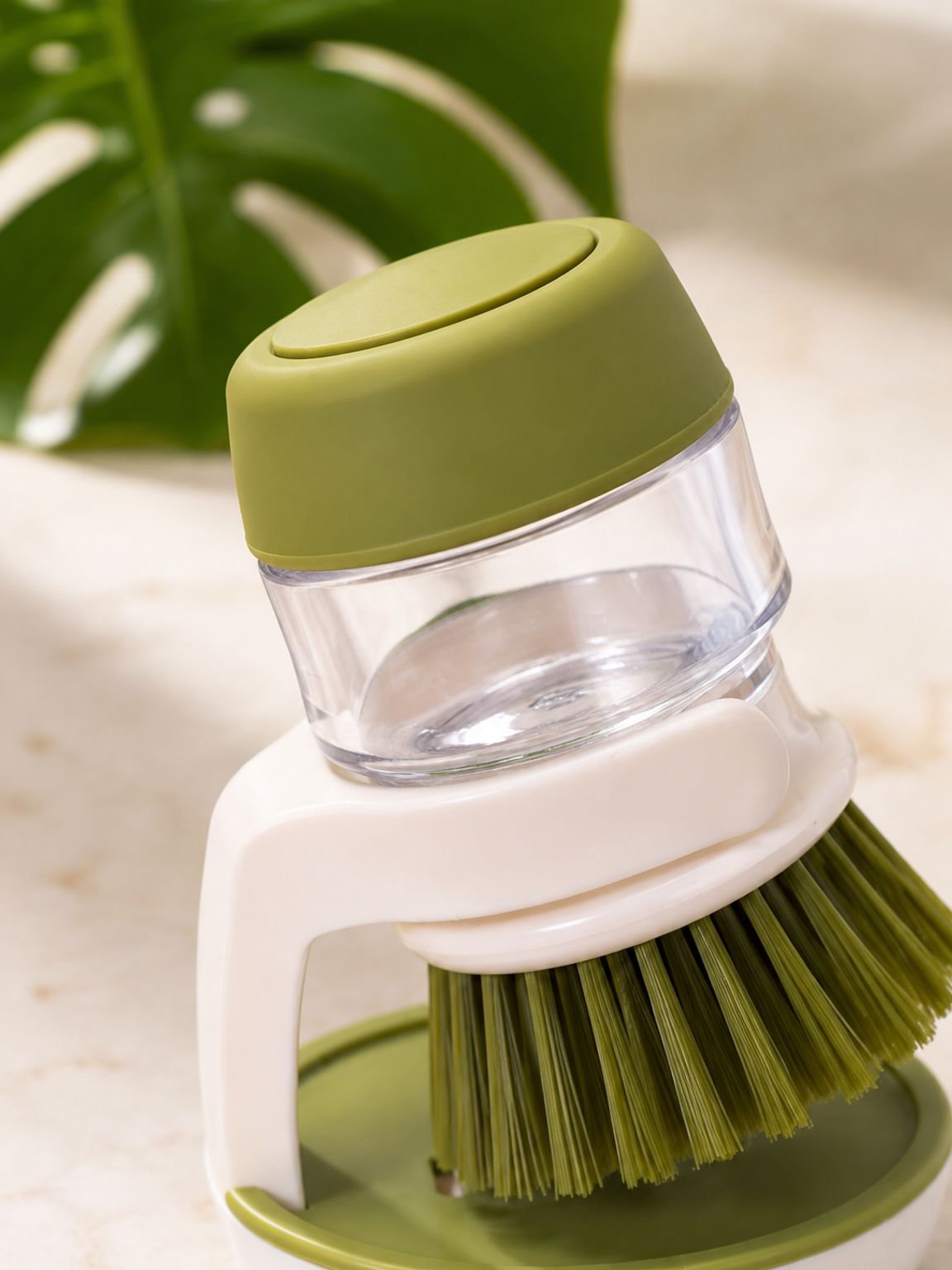 Close-up of the Dishwashing Magic Tool showing its durable cleaning surface