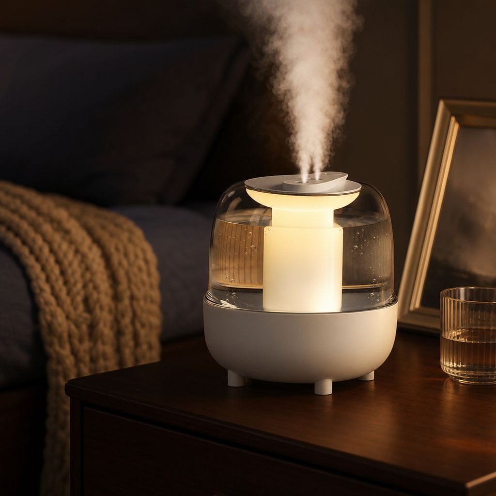 Dual Spray Large Capacity Humidifier with Night Light for Bedroom and Office