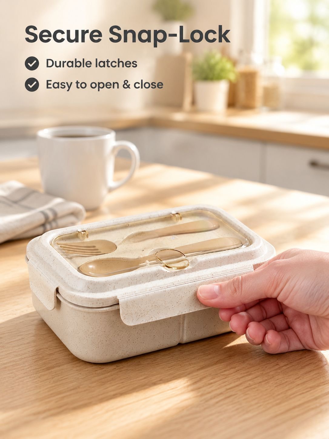 Modern bento lunch box made from premium stainless steel material