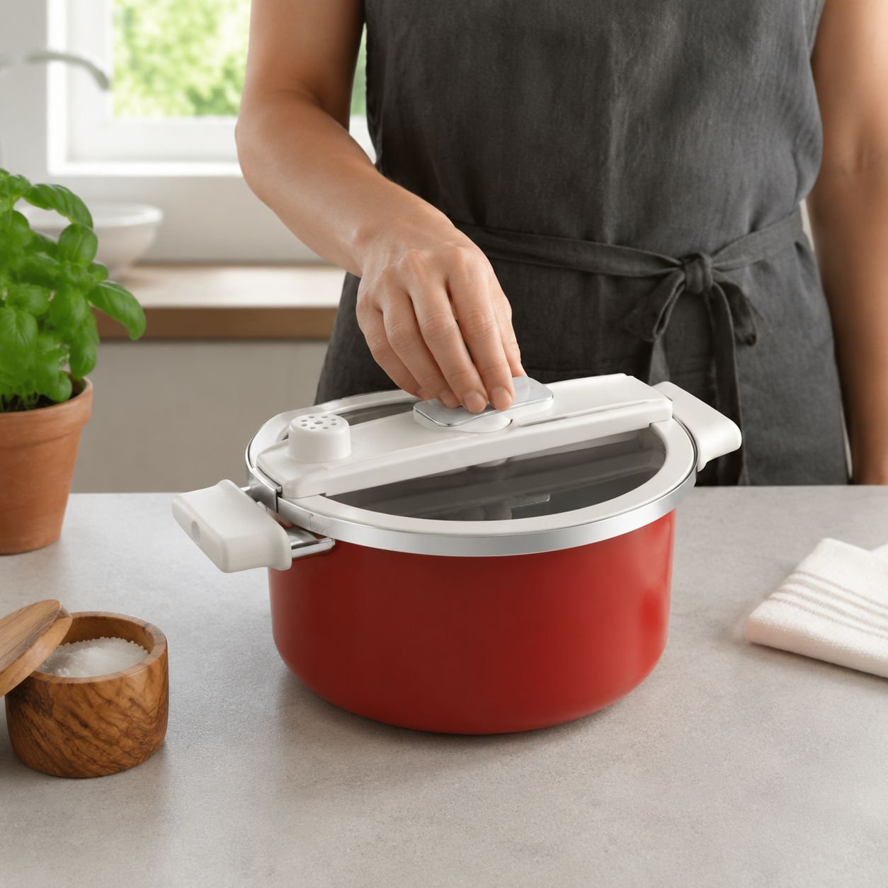 Titanium Enamel Micro Pressure Cooker