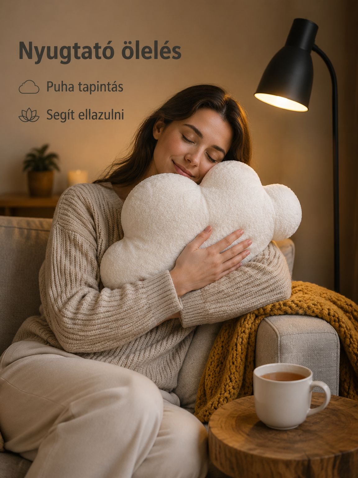 Skandináv stílusú egyszerű felhő díszpárna