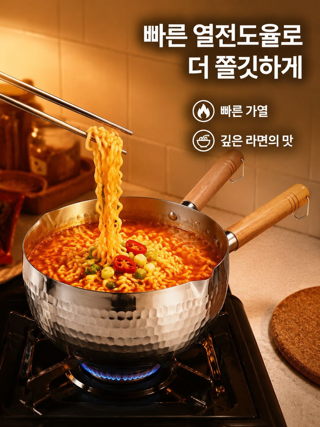 건강 논코팅 논스틱 냄비