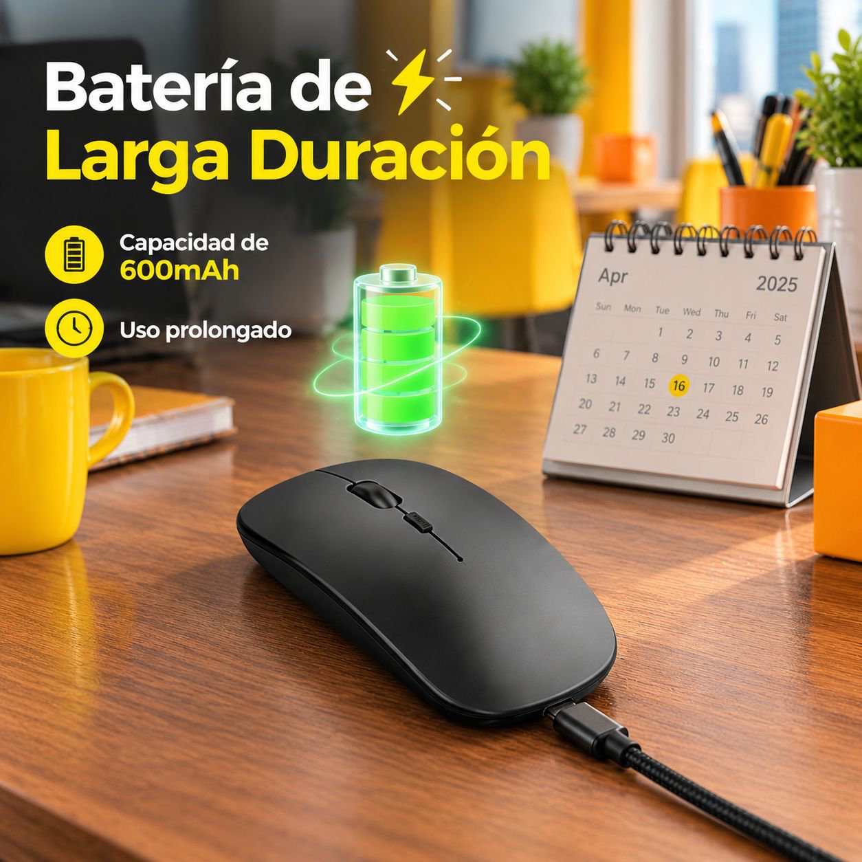 Ratón inalámbrico silencioso de doble modo con retroiluminación colorida