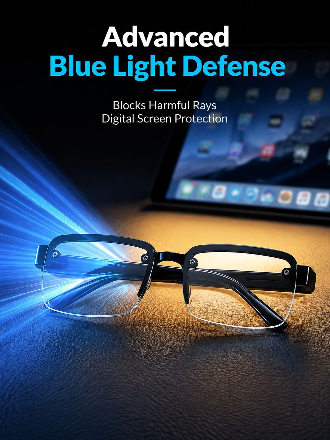 Anti-blue light smart zoom reading glasses