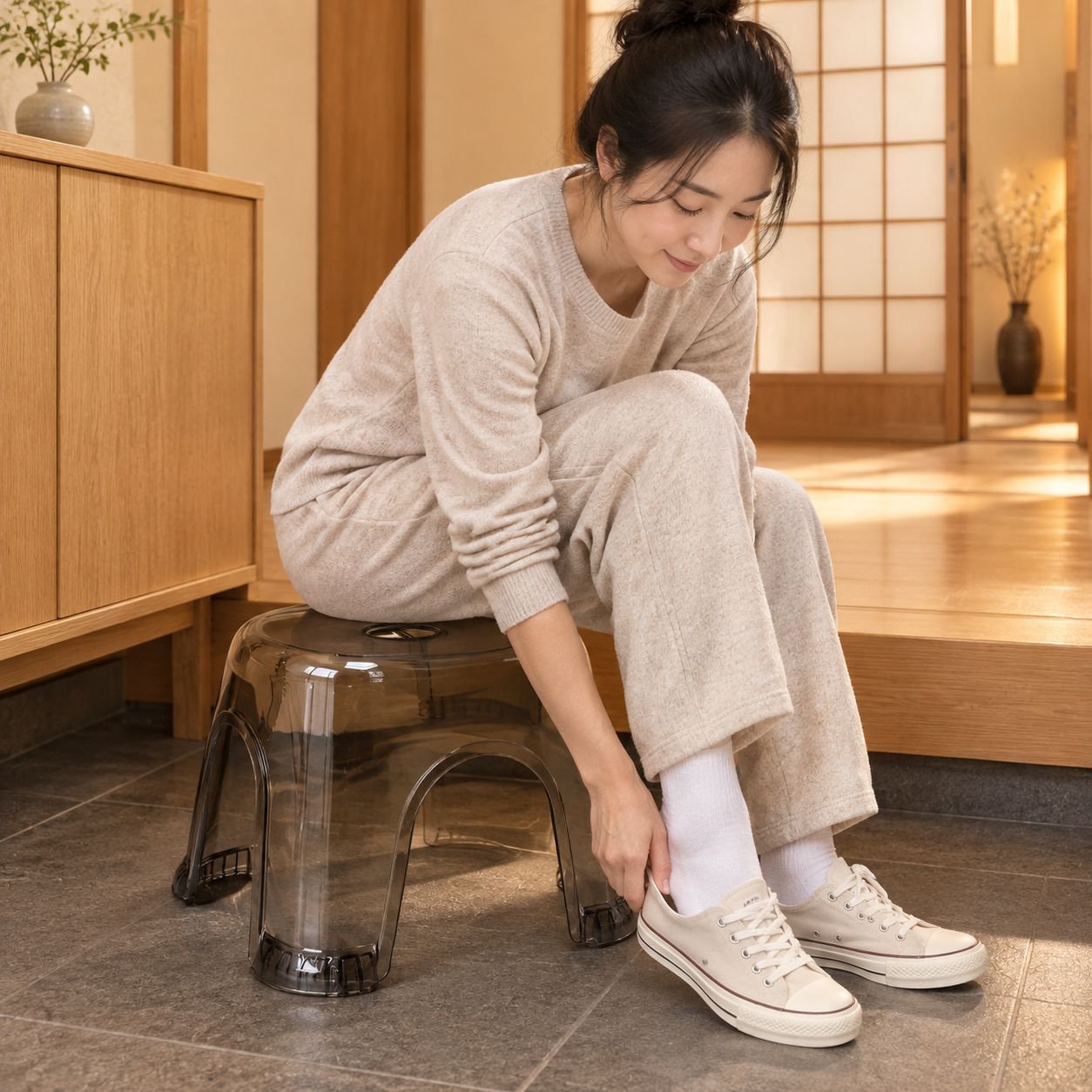 プラスチック製透明スツール