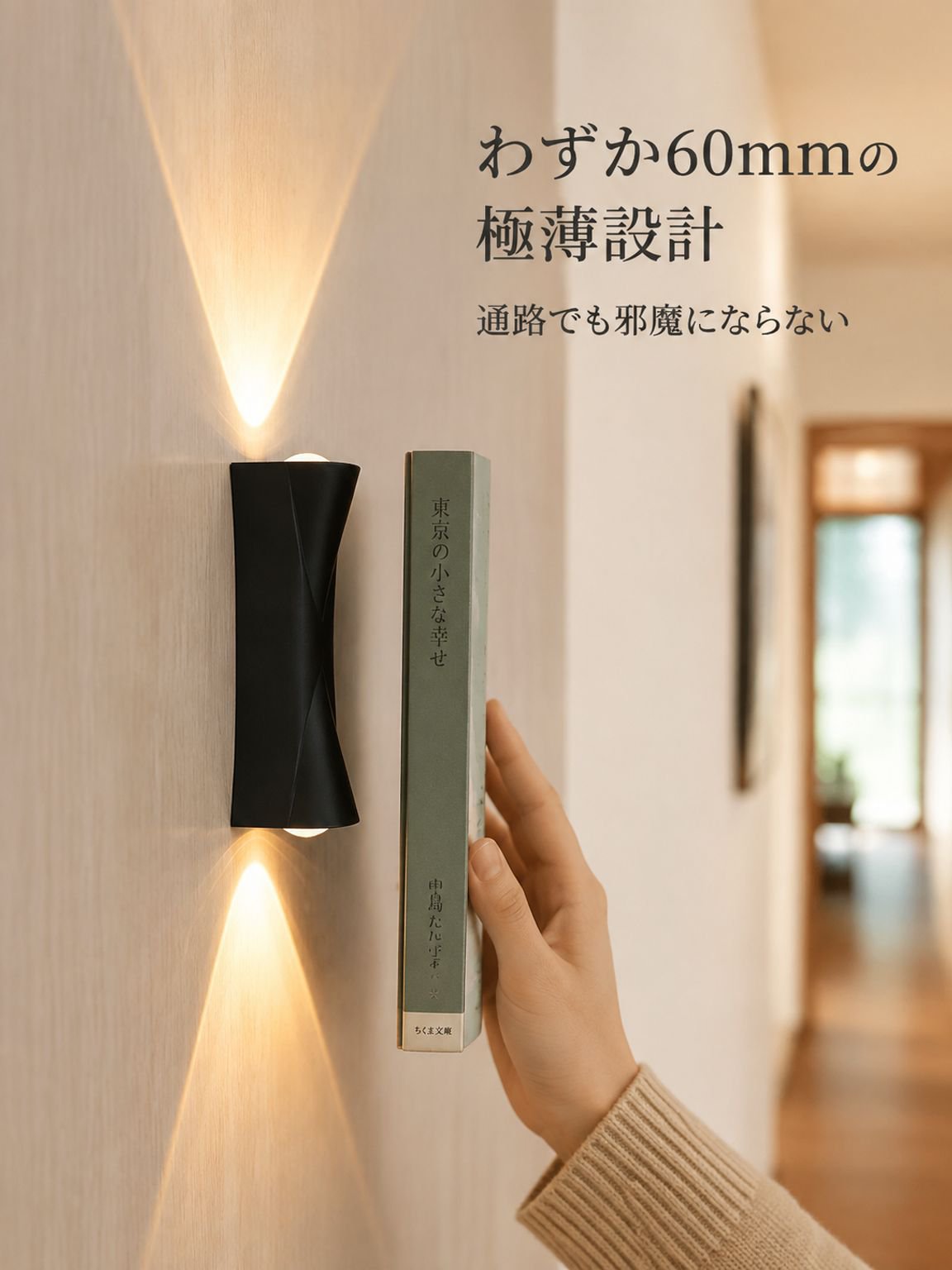 ダブルヘッドの黒い壁ランプ