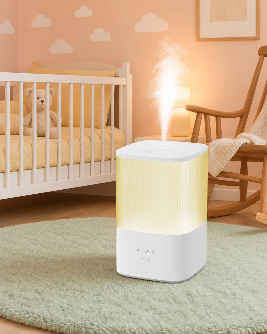 Home air purifier providing clean and moist air
