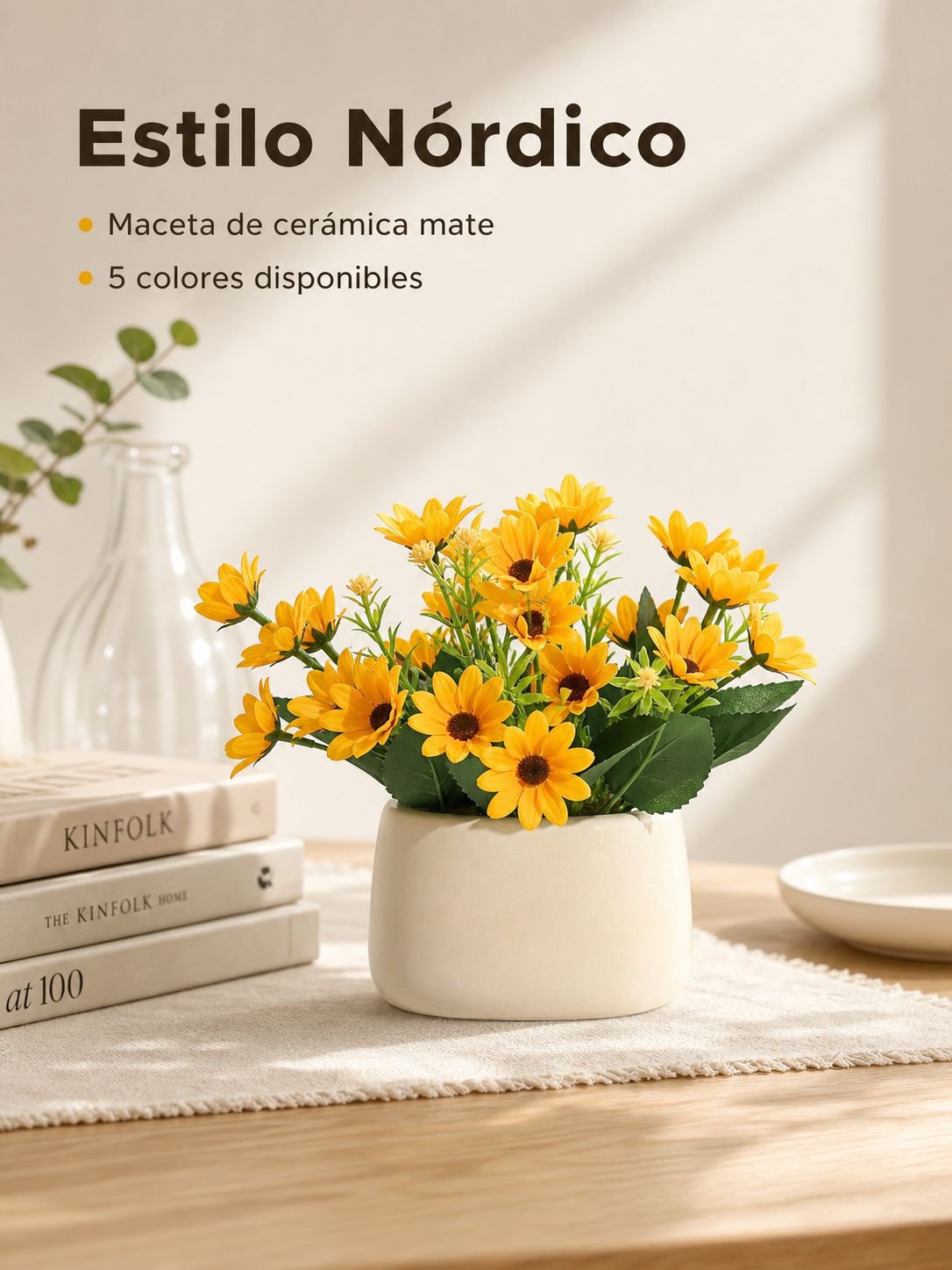 Maceta de cerámica para flores artificiales