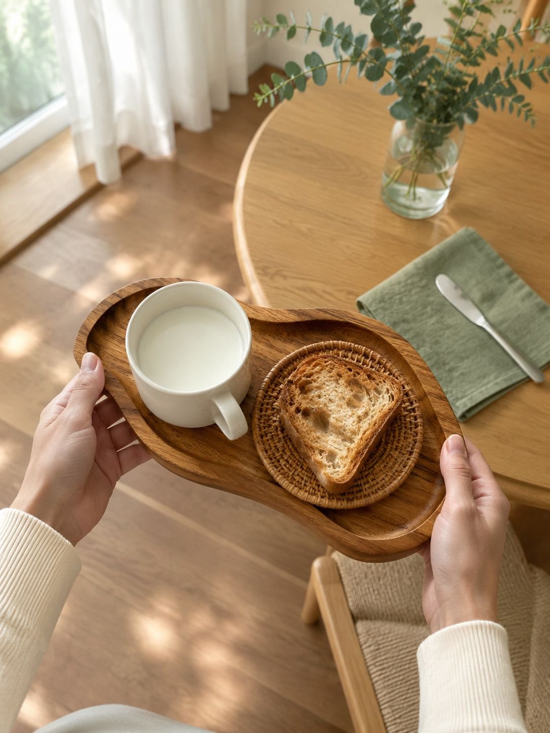 Natural Solid Wood Tray