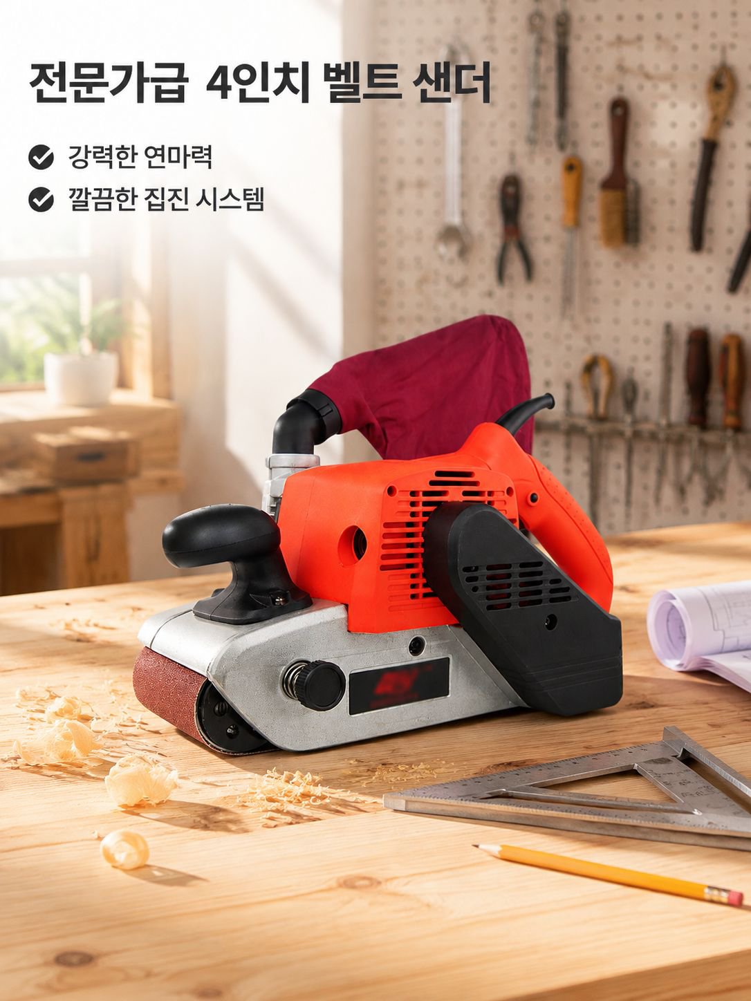 4인치 고효율 휴대용 샌더