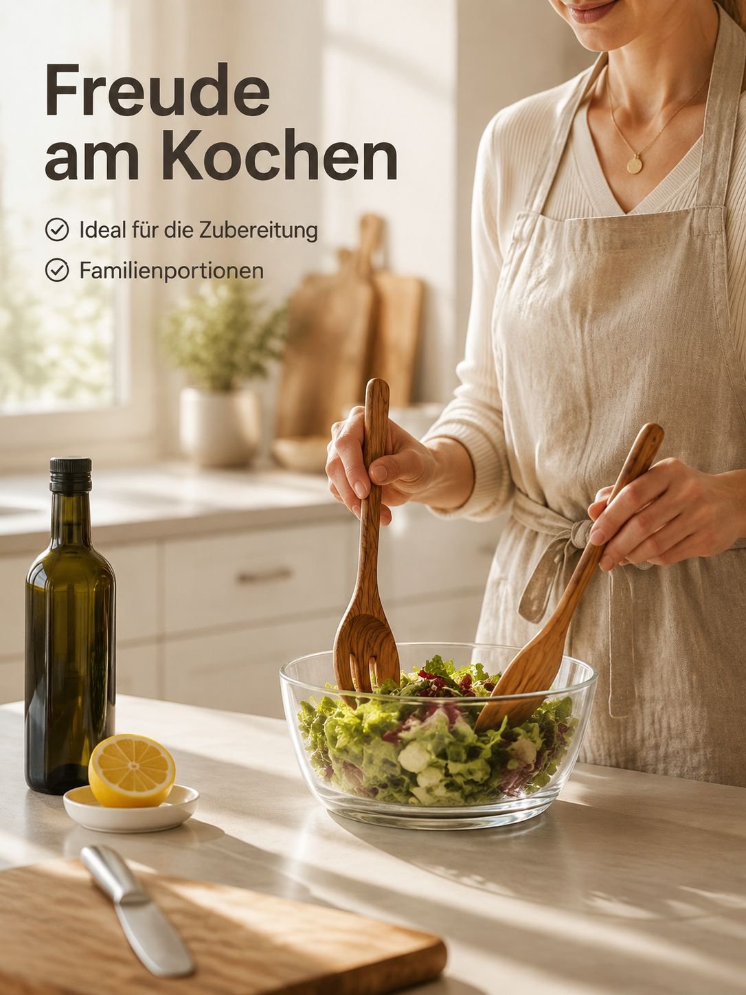 Transparente Salatschüssel aus Glas