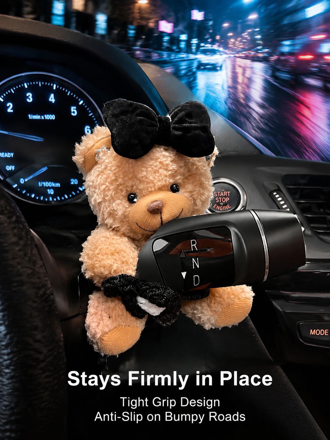 Cute bear-shaped gear shift lever steering wheel decoration