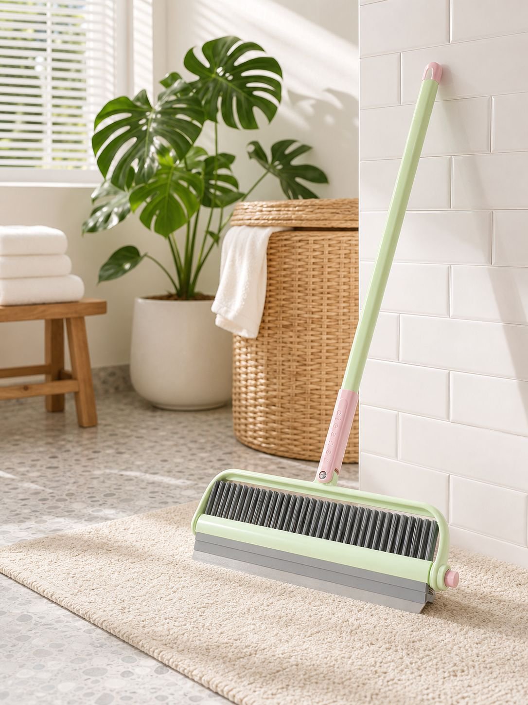 Brosse de nettoyage multifonction dopamine, double tête rotative, grattoir pour salle de bain