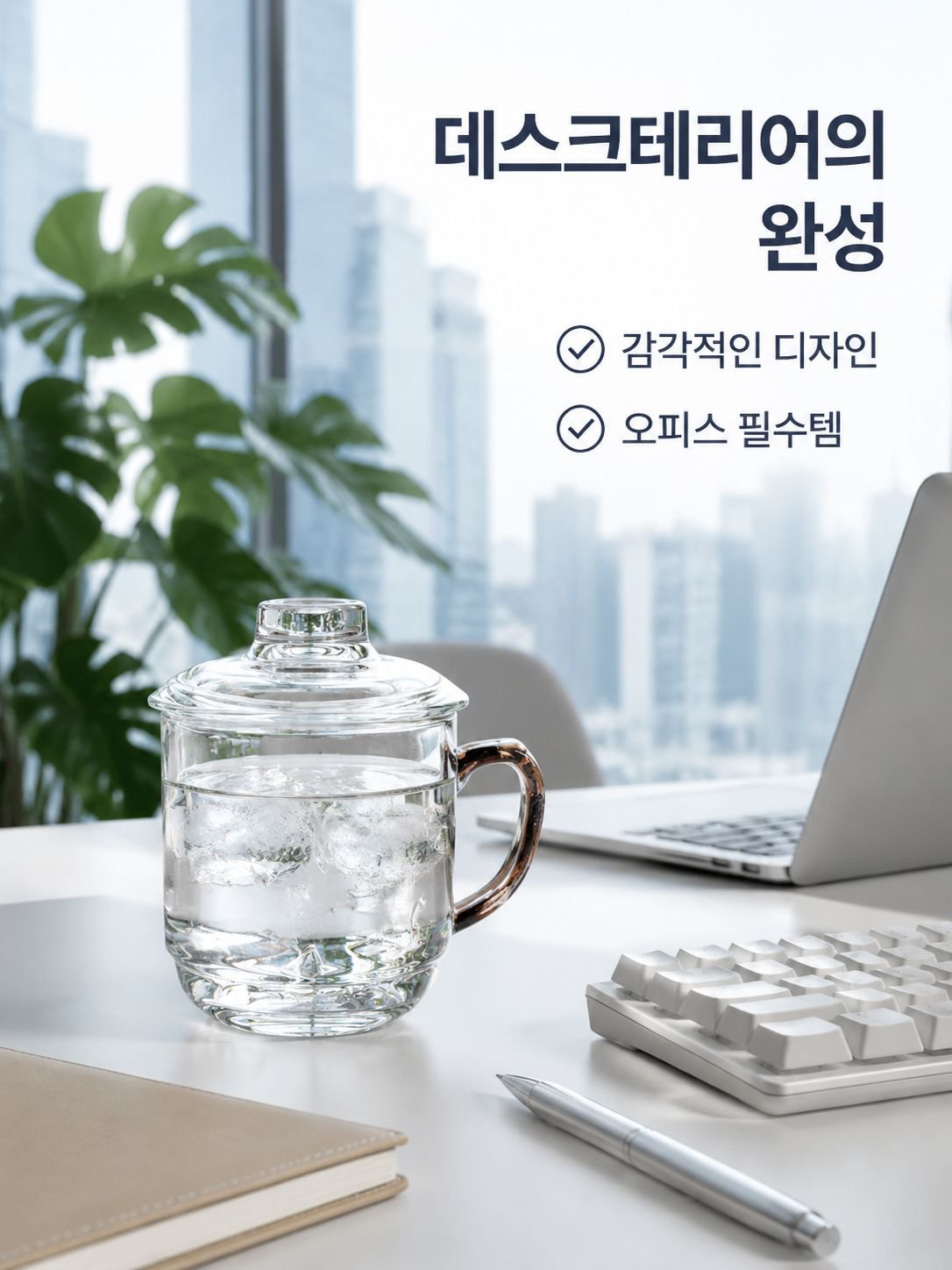 가정용 방열 유리 머그컵 뚜껑 포함