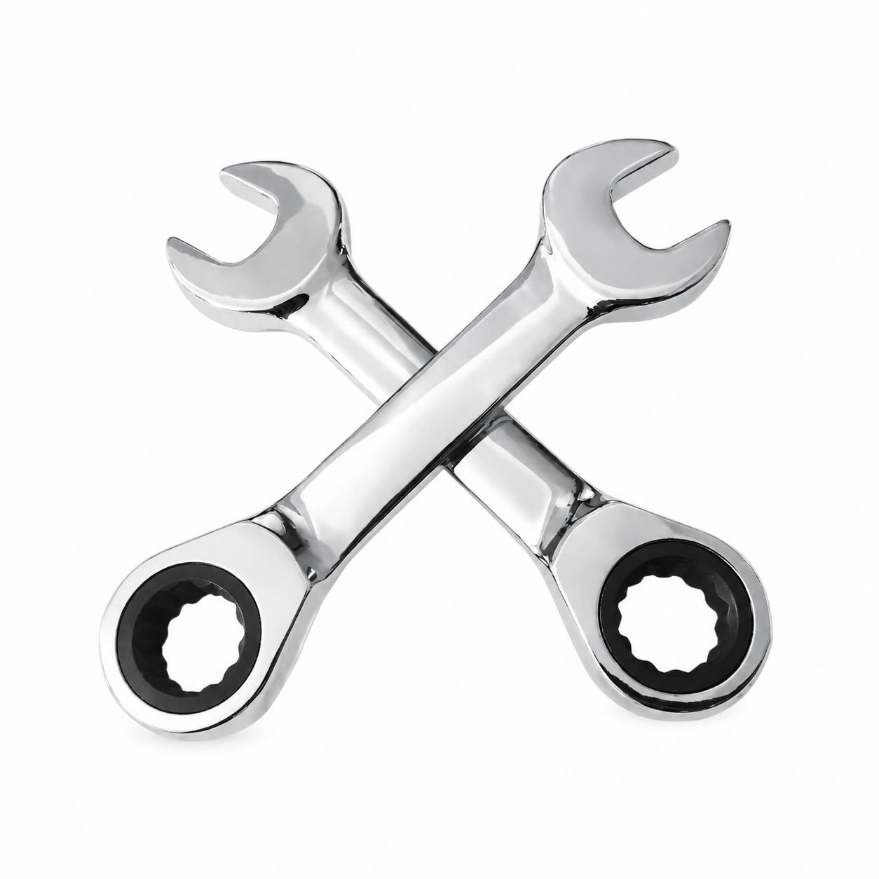 6-19mm Short Handle Ratchet Wrench Set Chrome Vanadium Steel Open End Manual Tool