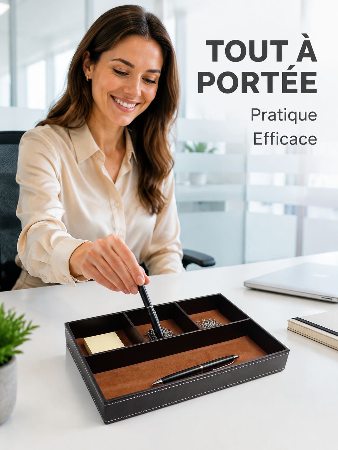 Boîte de rangement de bureau pour articles de papeterie