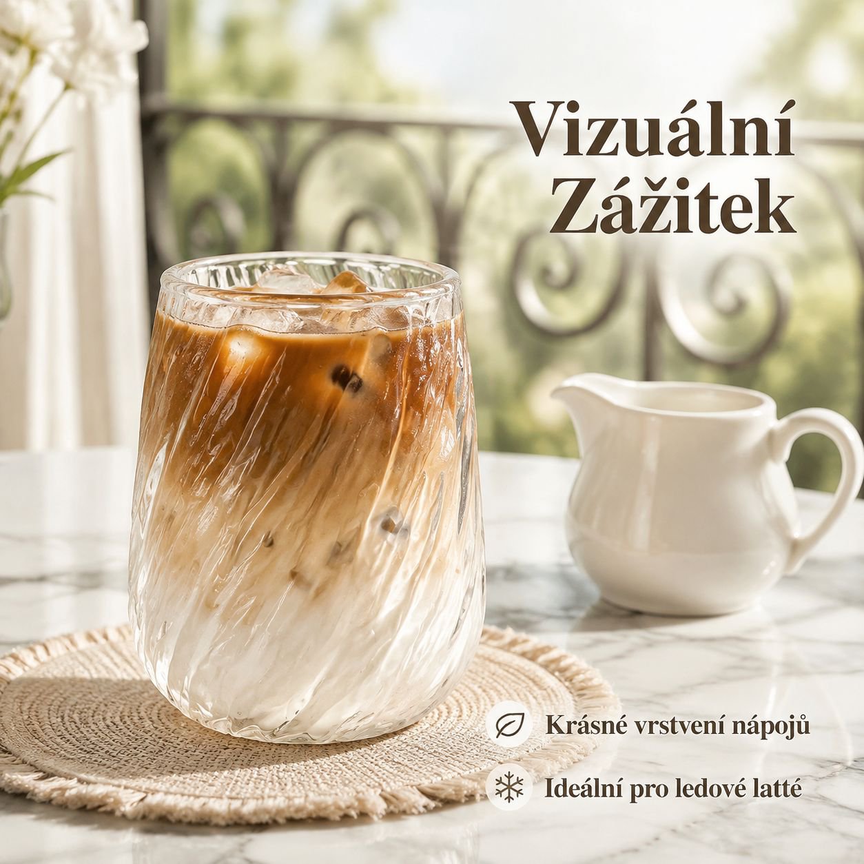 Domácí tepelně odolný zesílený průhledný skleněný hrnek na kávu jednoduchý jednovrstvý design