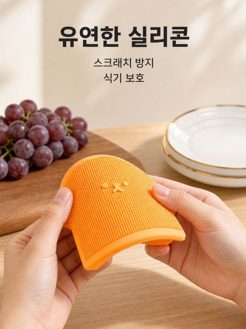 청과물 세척 식기 실리콘 브러시
