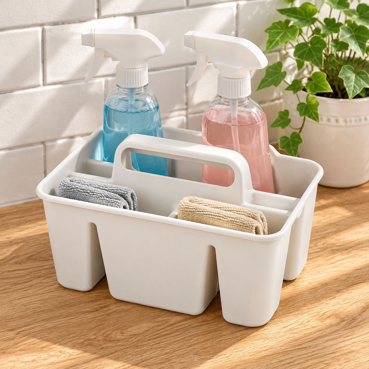 Portable cleaning storage basket, household divider, sundrying basket, desktop storage bin, desktop 