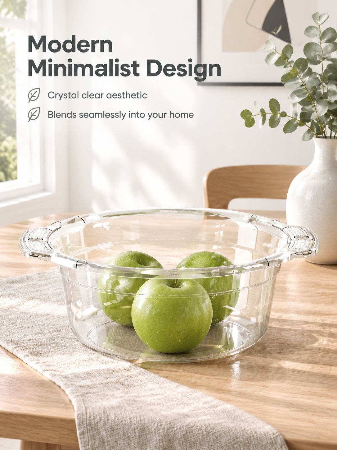 Durable transparent basin ideal for everyday home use