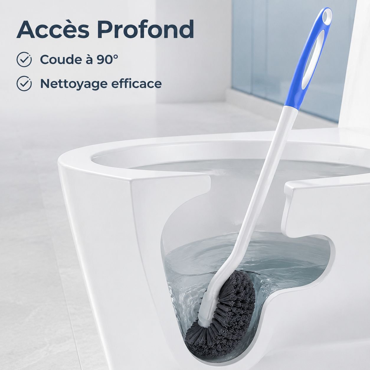 Brosse de toilette à long manche