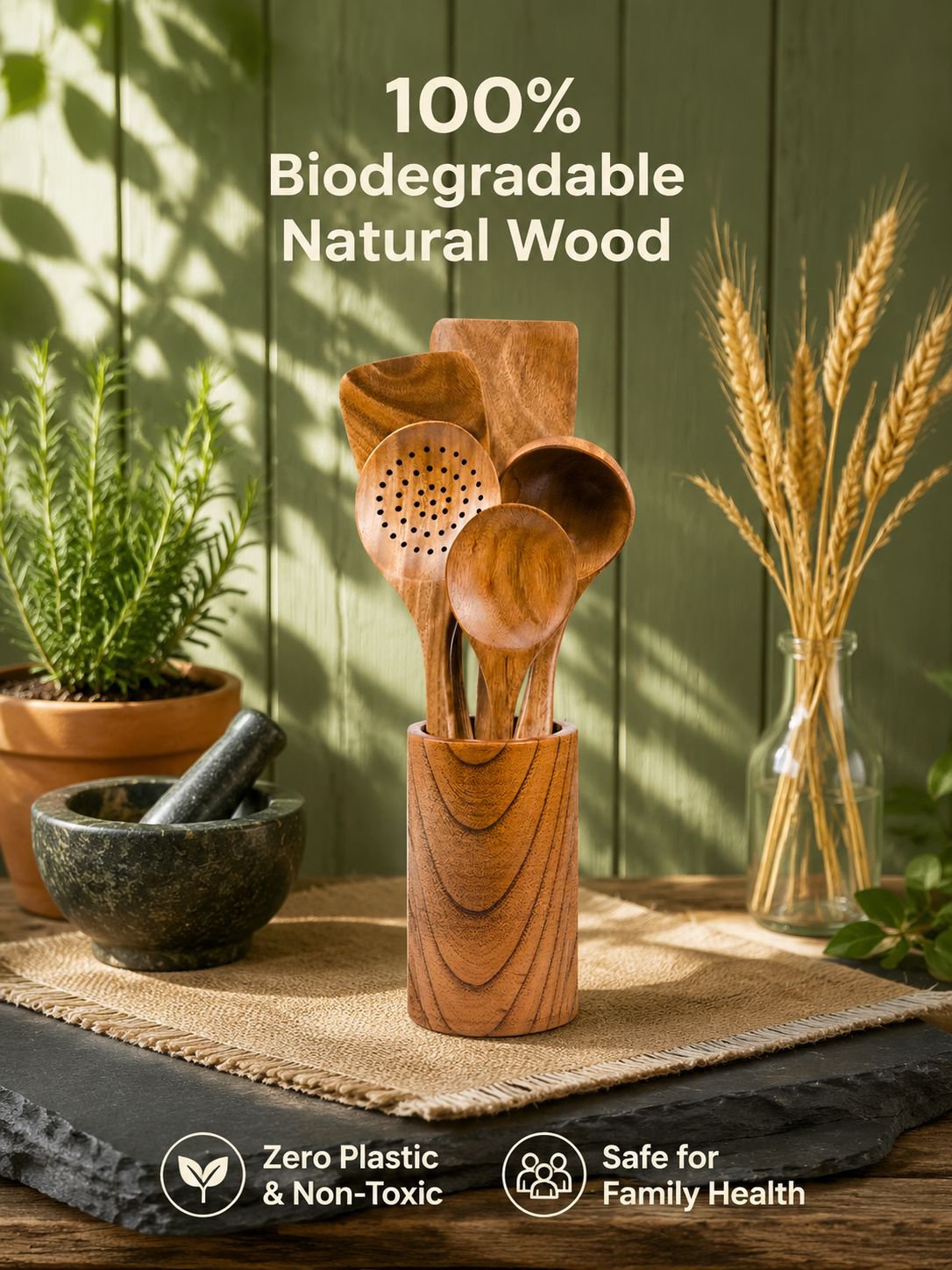 Wooden Cooking Utensil Set