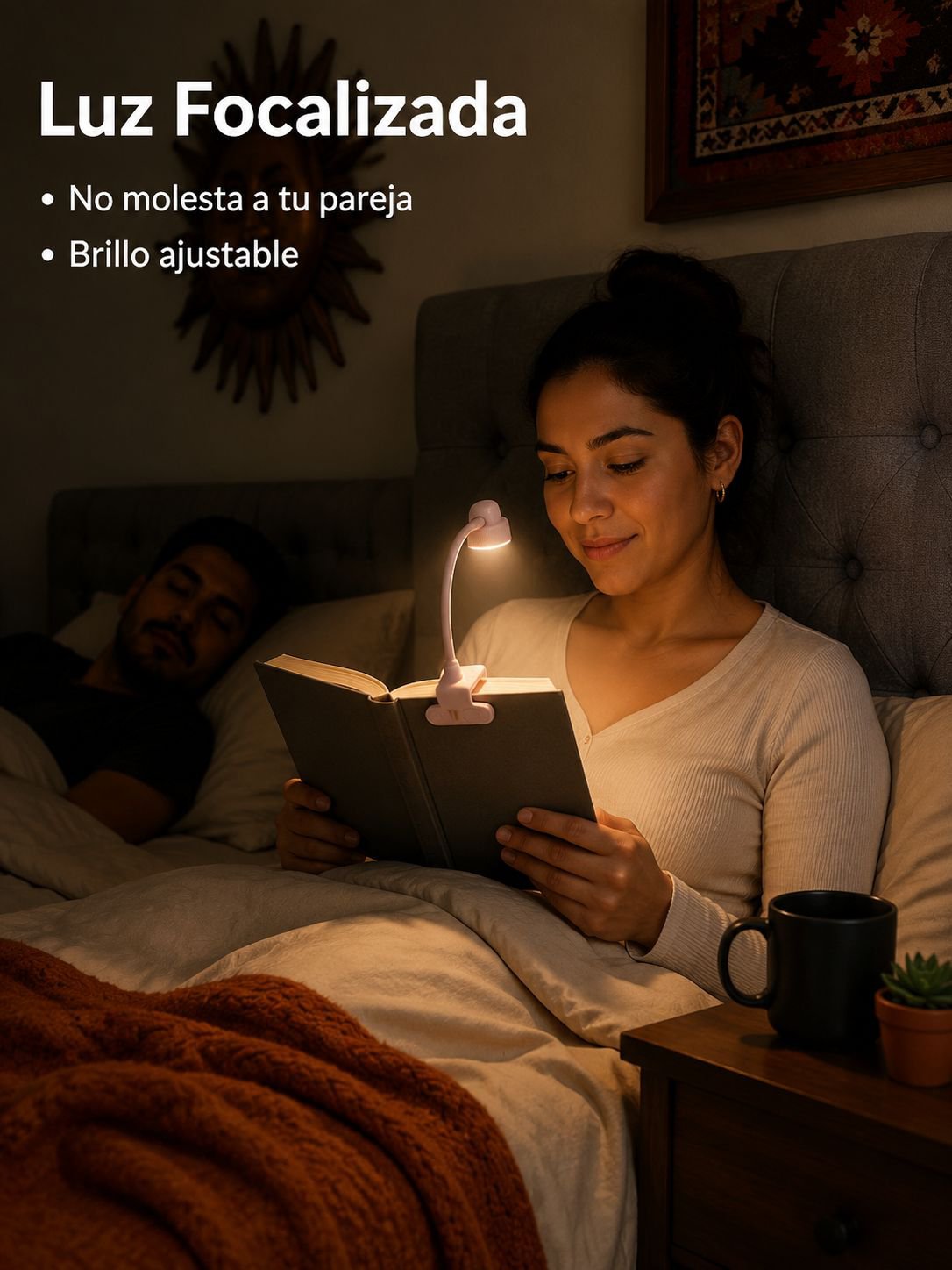 Lámpara de lectura inalámbrica con clip