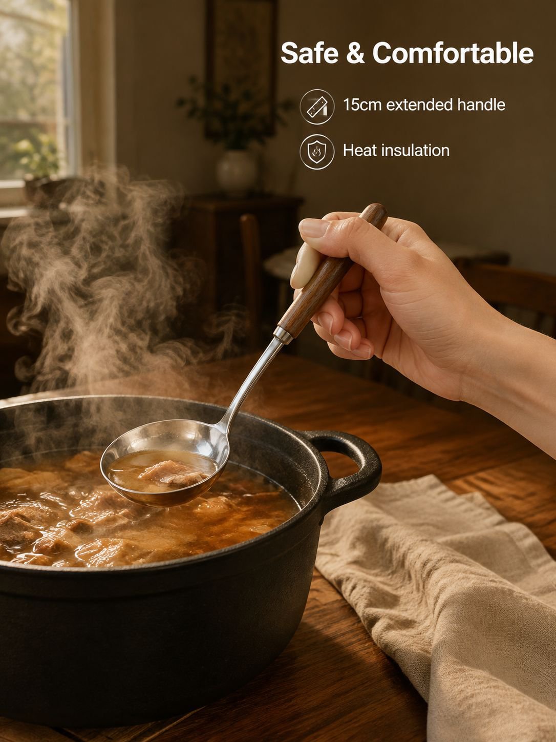 Stainless Steel Walnut Wood Spoon