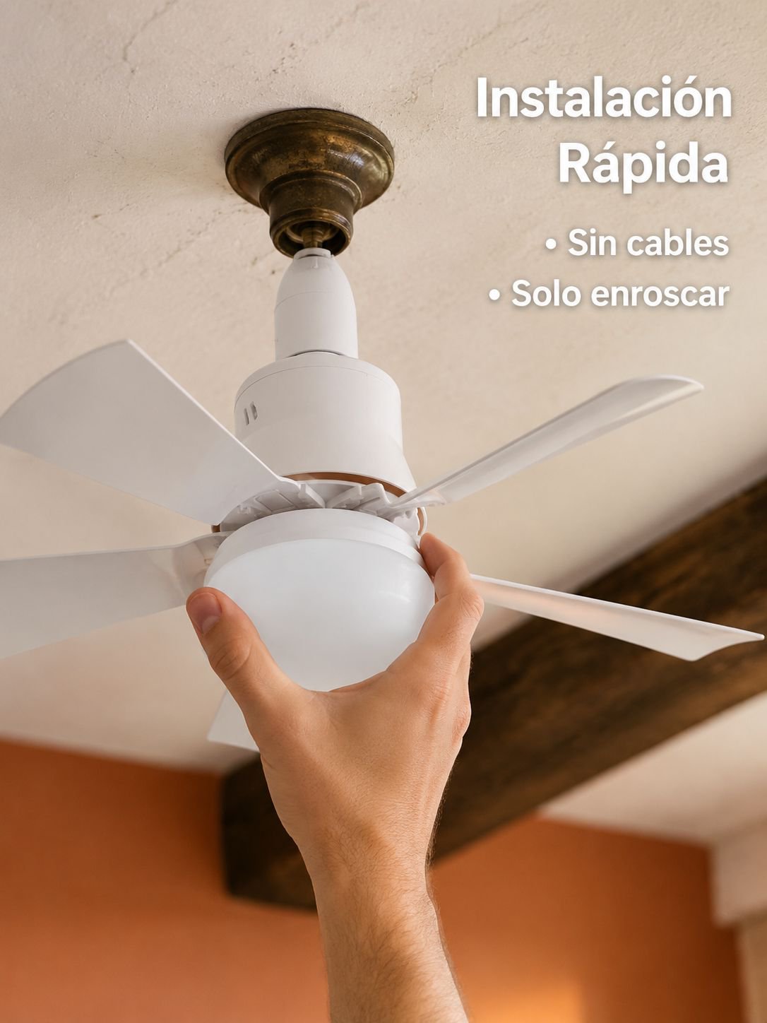 Ventilador de techo con luz para dormitorio