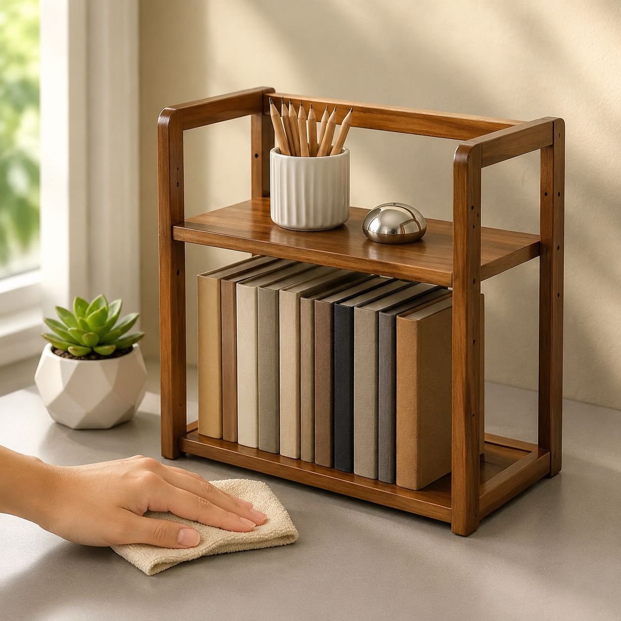 Estante ajustable para libros y documentos en el hogar