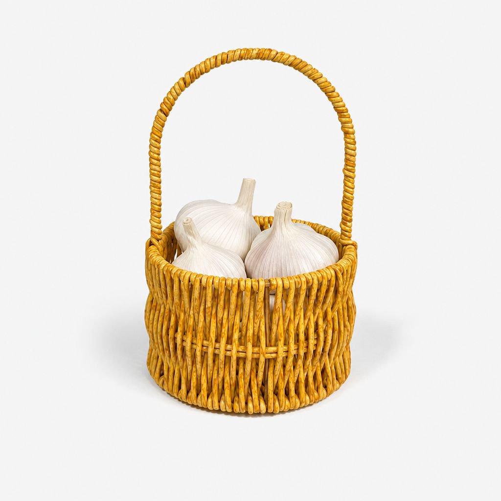 Multi-functional Imitation Rattan Wall-mounted Basket for Kitchen