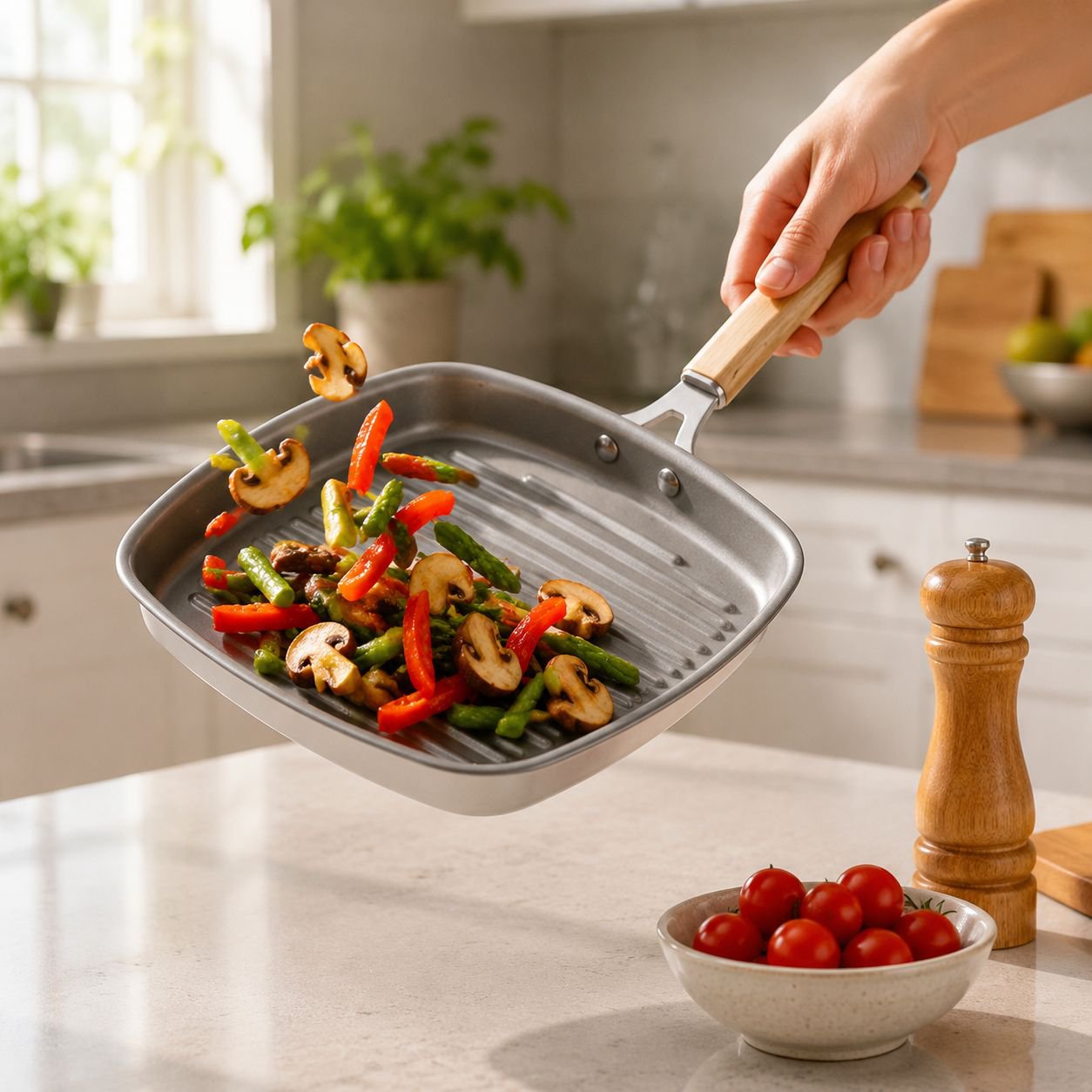 Household Striped Induction Cooker Applicable Ceramic Glazed Nonstick Pan
