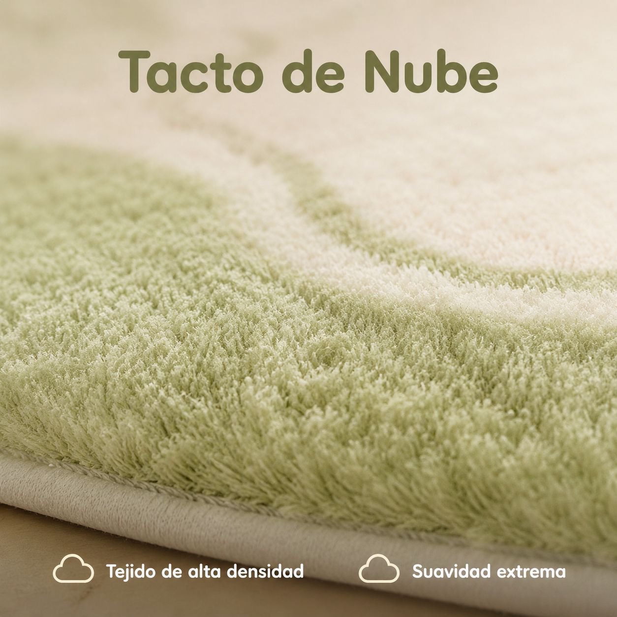 Alfombra de cachemira sencilla color crema para sala de estar/dormitorio, antideslizante y resistent