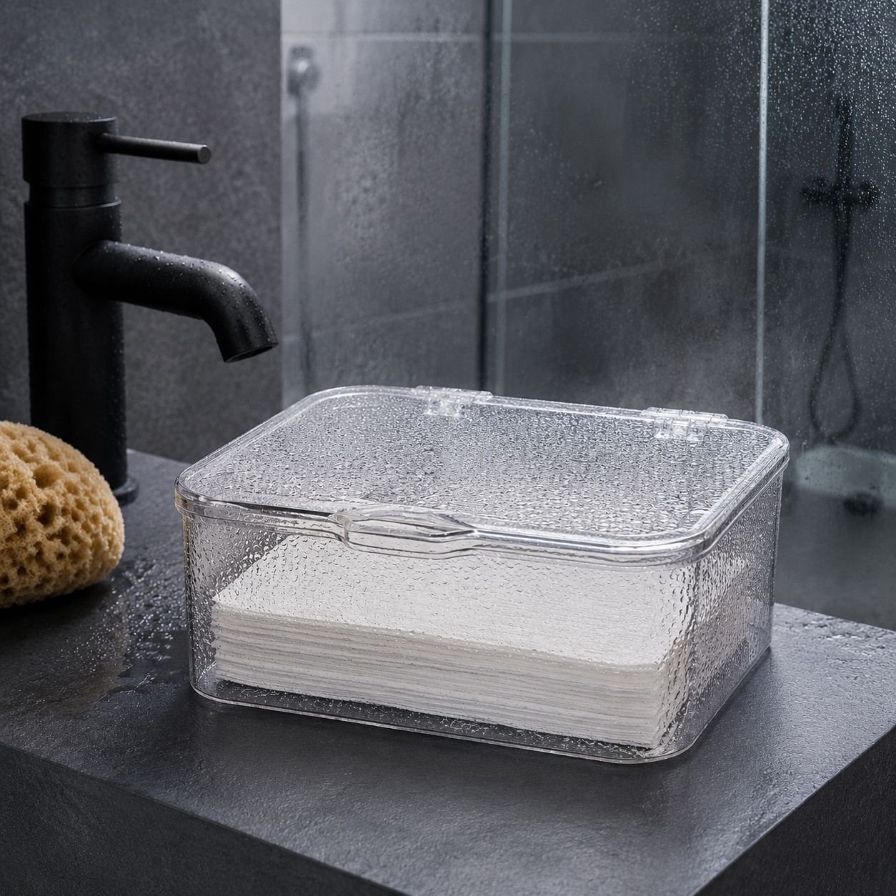 Luxury Dustproof Face Mask Organizer with Lid for Dormitory, Office, and Dorm Use