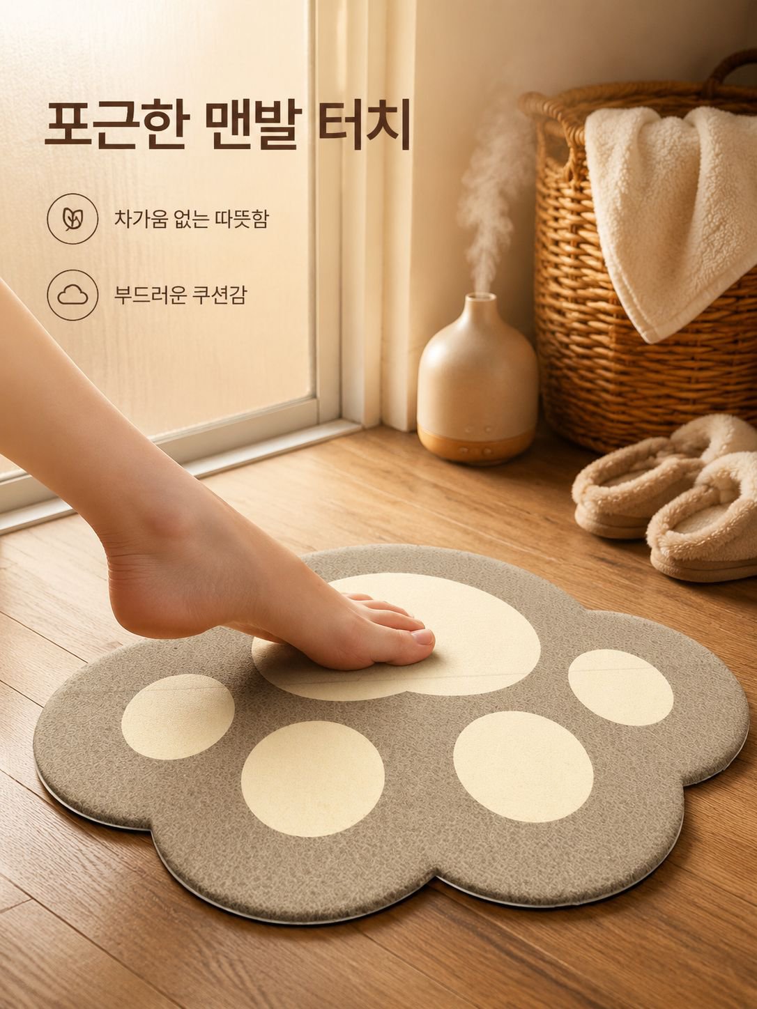 강아지 발자국 만화 욕실 매트
