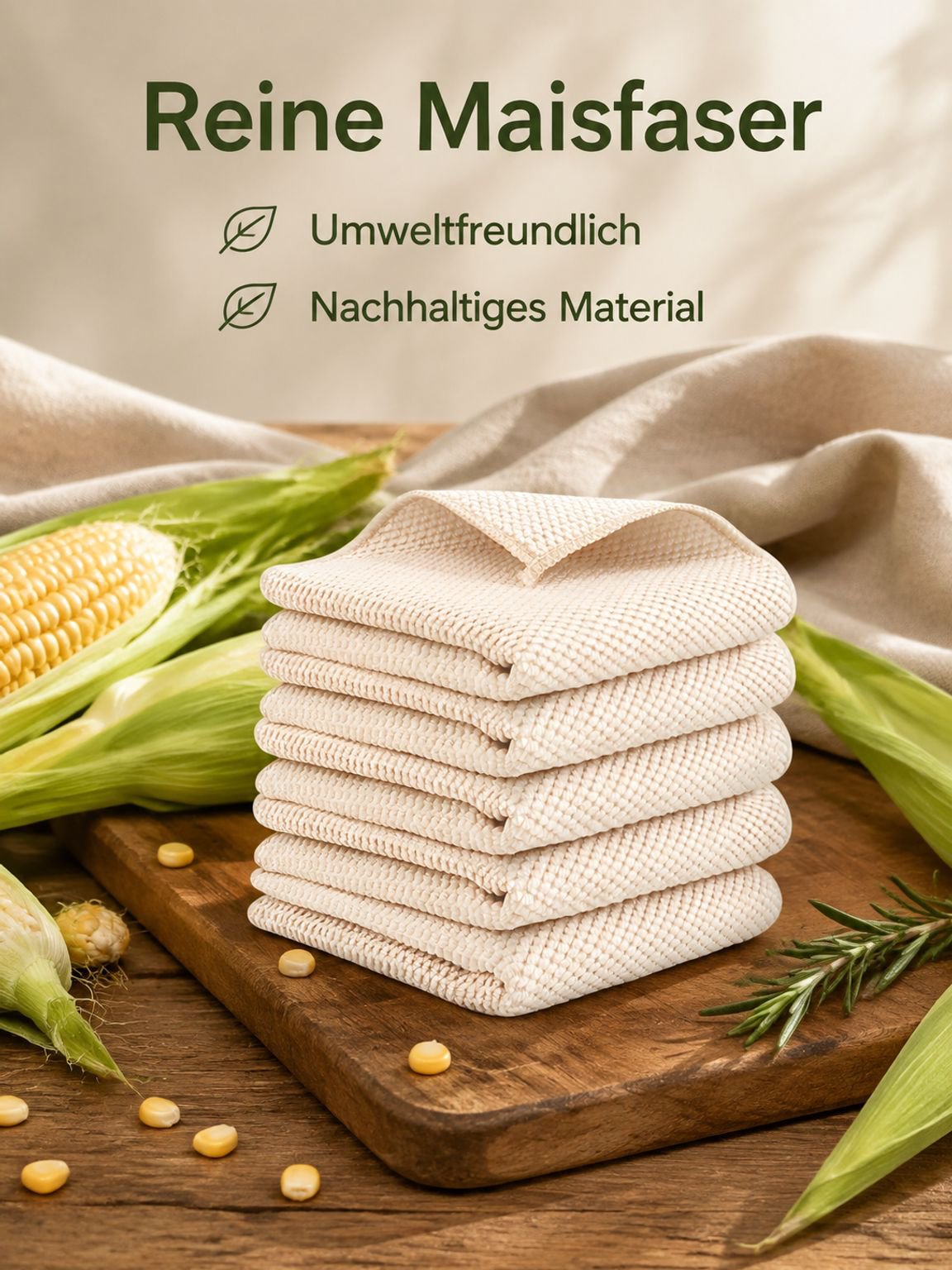 Multifunktionales Küchenschwamm-Tuch aus Maisfaser, saugstarkes Reinigungstuch