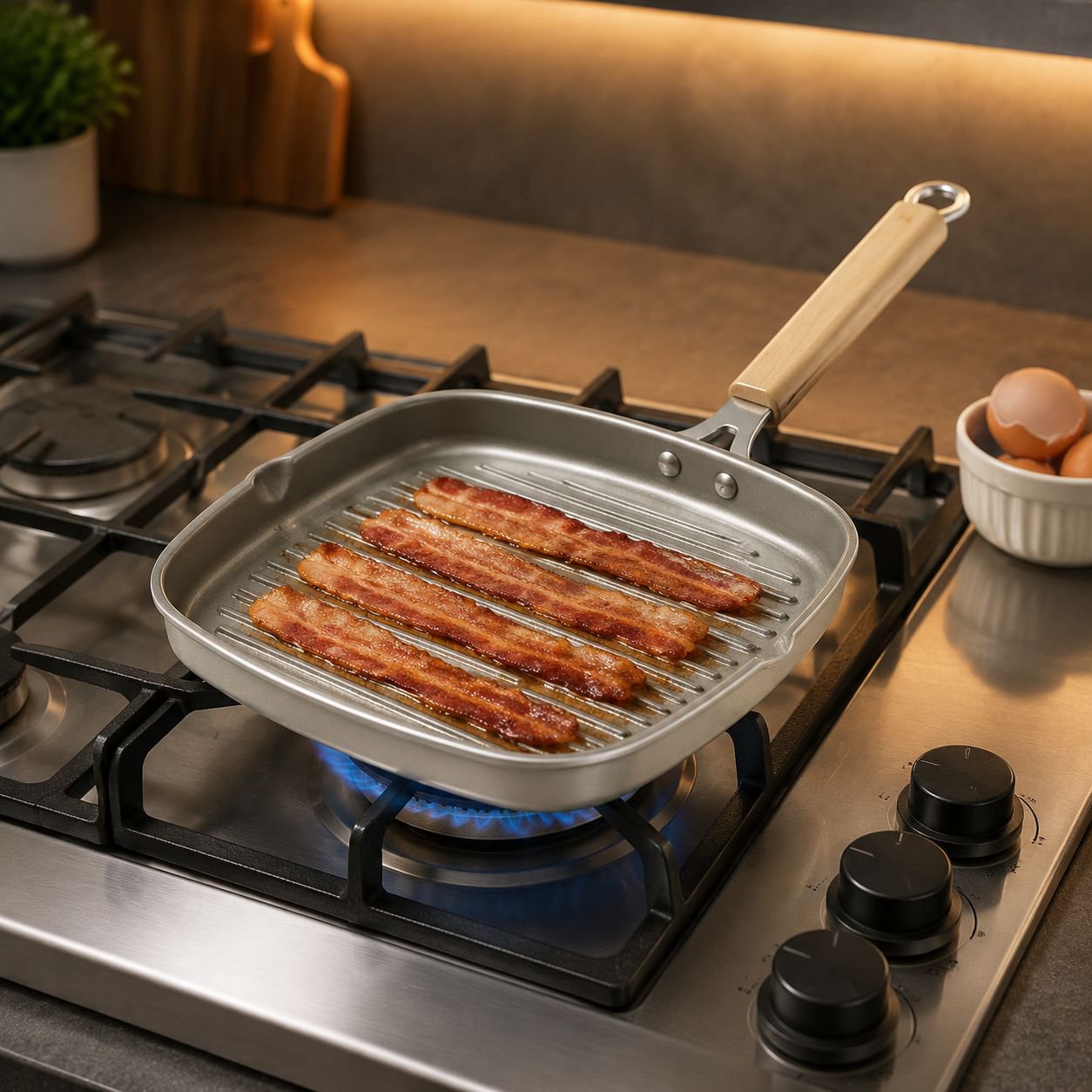 Household Striped Induction Cooker Applicable Ceramic Glazed Nonstick Pan