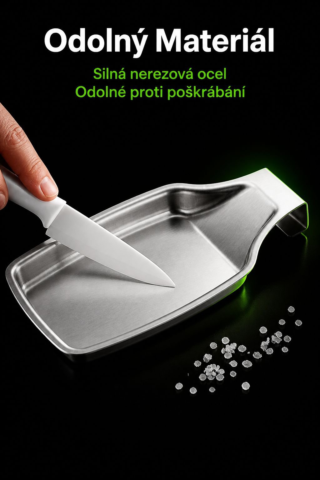 Nerezový stojan na polévkové lžíce s odkapávačem do kuchyně