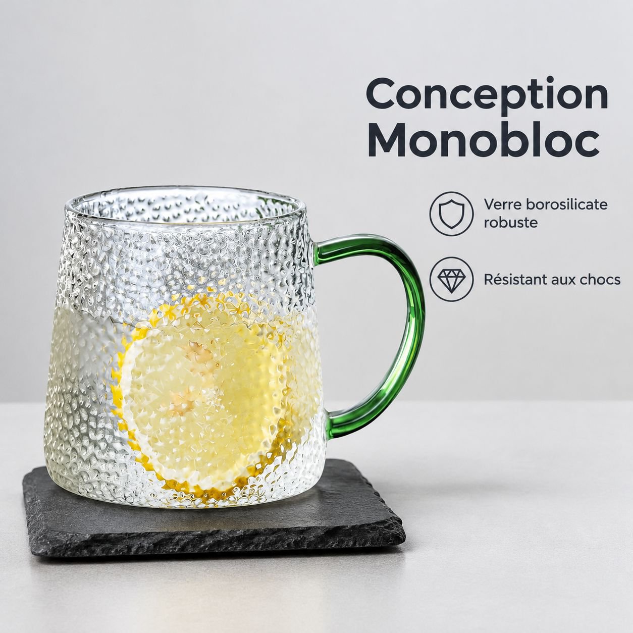Mug en verre transparent grande capacité pour café