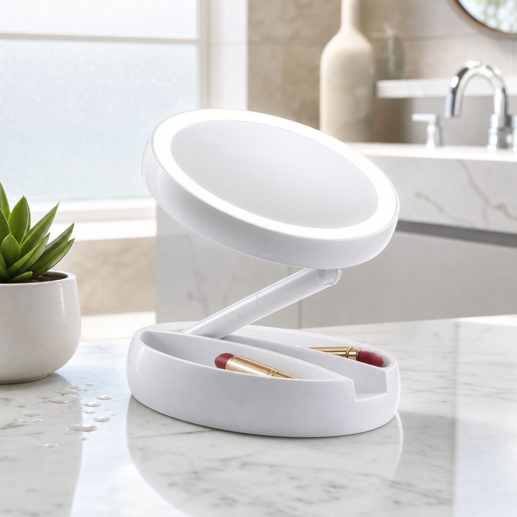 Foldable LED Makeup Mirror