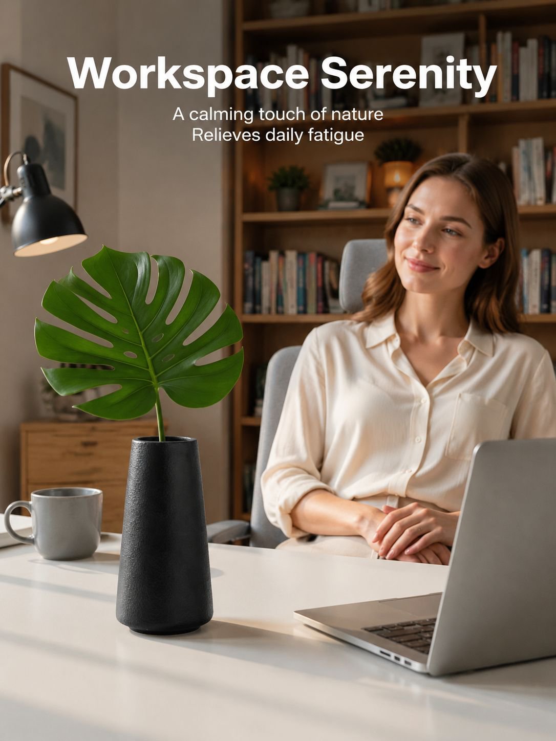 Nordic inspired large-caliber ceramic vase display