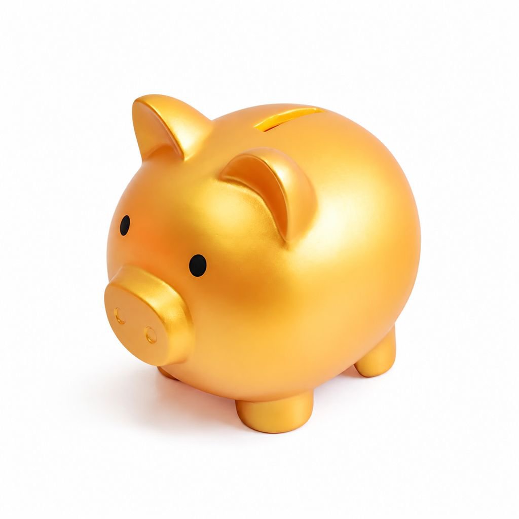 Golden Piggy Bank for Kids Creative Gift Savings Bank