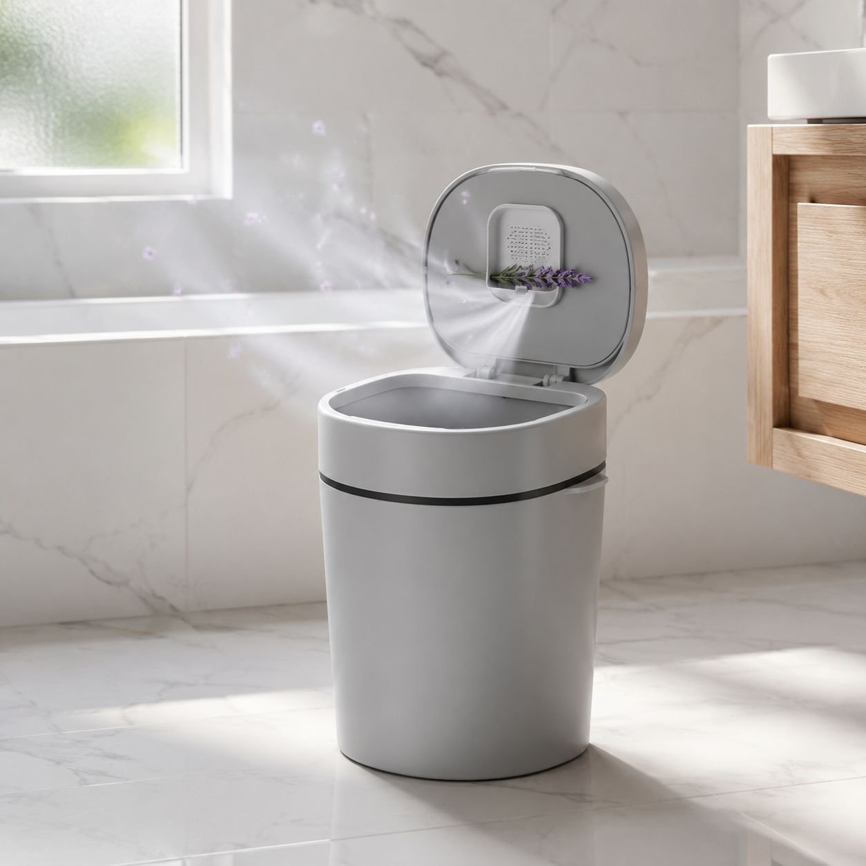 Modern waste bin for kitchen or office